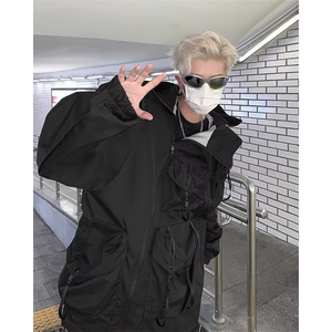美式冲锋衣外套男防水宽松多口袋户外露营登山夹克春秋 JK657图片