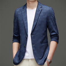 DJ8863钱塘2020-3新款时尚休闲简约百搭中年男士西服外套P147，男装西服，钱塘207-3