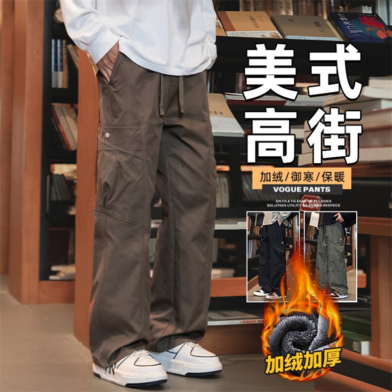 美式工装裤男宽松直筒伞兵裤户外运动休闲长裤Z9857-P50/加绒P58图片