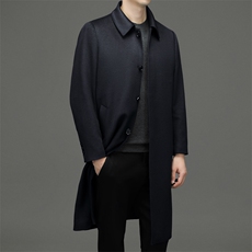 CSYM98870钱塘2020-2冬季厚款商务休闲长款中年男士大衣P285，男装毛呢大衣，钱塘207-2