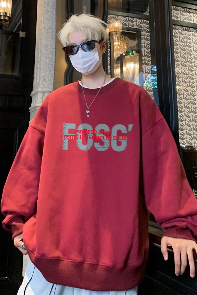 ！圆领卫衣男装港风长袖T恤男外套男WY253-特P23,男装T恤,电商B367