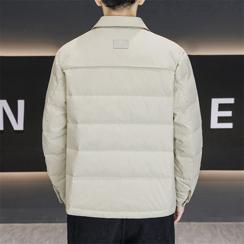 衬衫翻领男士羽绒服2025冬季新款轻薄保暖防寒休闲百搭外套,男装羽绒服,星座914