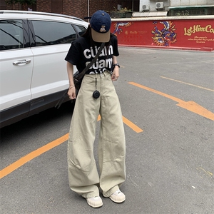 弯刀阔腿牛仔裤男女2026夏季新款美式百搭镰刀直筒裤YD9001-P65图片