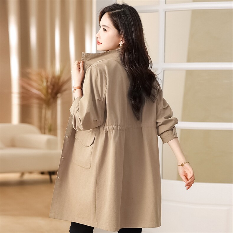 【M-4XL】中长款衬衫女长袖春秋外套宽松大码显瘦薄风衣新品,女装衬衫,3200格调