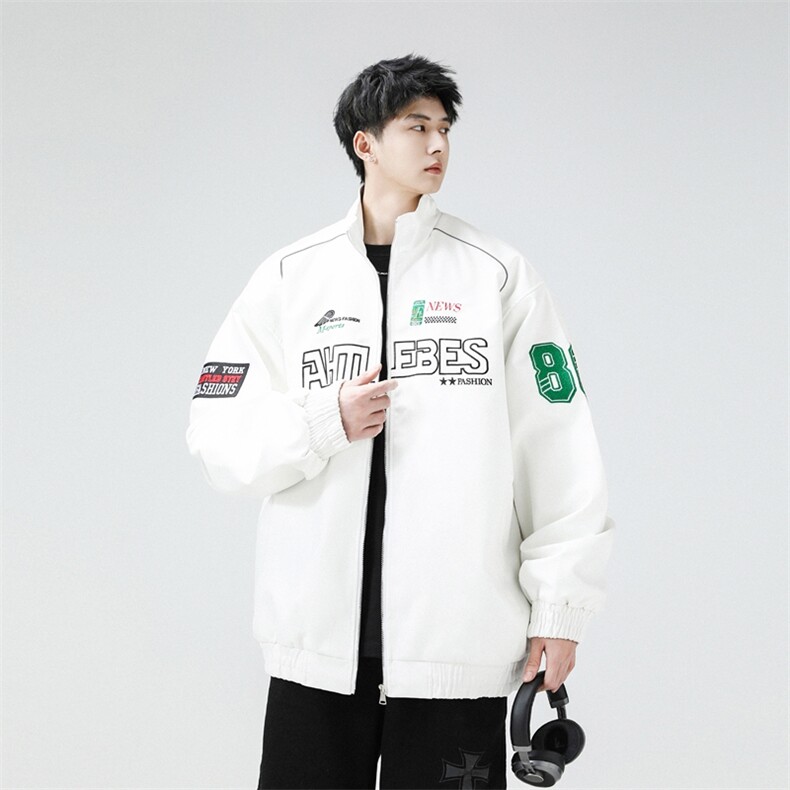 秋季新款机车服夹克男潮炸街痞帅外套宽松赛车潮牌JK079-P83,男装夹克,星座308B-2