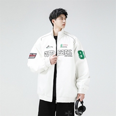 秋季新款机车服夹克男潮炸街痞帅外套宽松赛车潮牌JK079-P83，男装夹克，星座308B-2
