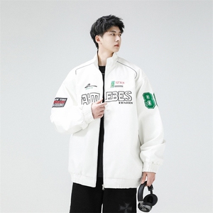 秋季新款机车服夹克男潮炸街痞帅外套宽松赛车潮牌JK079-P83