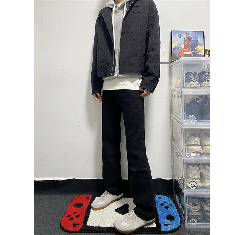 牛仔裤男高街微喇裤子黑色休闲长裤A080-9601-常规P40,男装牛仔裤,电商A080