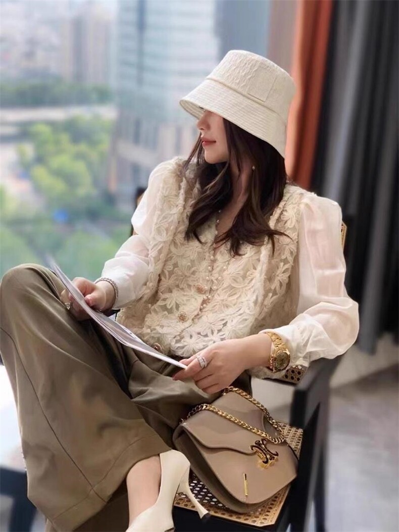 钩花镂空开衫，其它，时代公主