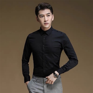 新款春装男士商务绅士修身纯色工装修身上衣C17----p22图片