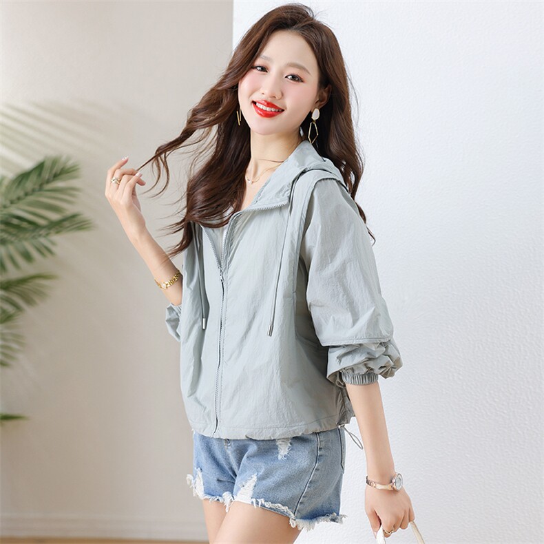 防晒外套女夏季纯色简约气质空调衫，女装连衣裙，芙芮