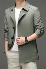 男士风衣2023秋季商务宽松上衣中年休闲翻领时尚百搭男装外套，男装风衣，电商B212（原钱塘6029）