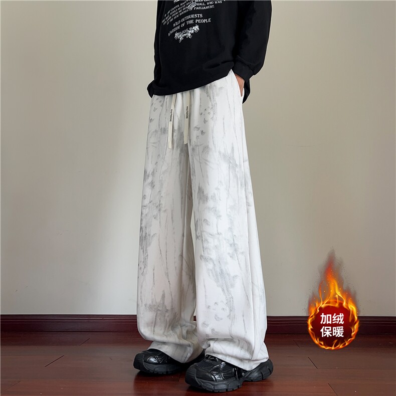 水墨扎染卫裤常规B315-K25305-特p40控78加绒K25305JR-特p45控88,男装休闲裤,电商B315