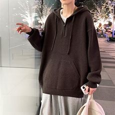 欧美高街华夫格连帽卫衣男女春秋潮复古痞帅休闲外套MZ277-P55，男装卫衣，星座1109-3