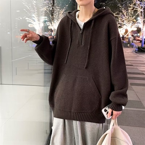 欧美高街华夫格连帽卫衣男女春秋潮复古痞帅休闲外套MZ277-P55图片