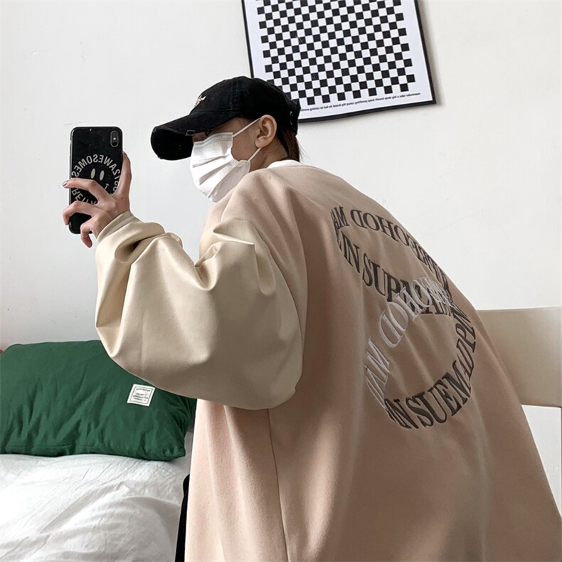 港风刺绣夹克男PU皮拼接潮牌棒球服（直播品质）XZ1213-DY06-P90图片