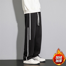 YOA景秋季新款直筒男裤休闲百搭港风宽松加绒卫裤K3220H-P45，男装休闲裤，星座717