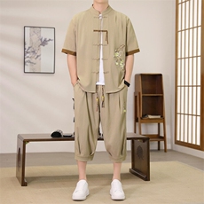 （版权注册仿款必究）新款风男装夏季开衫套装男汉服两件套，男装休闲套装，星座1206（原A206）