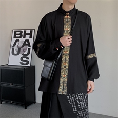 春装山本耀司民族大码明制宫廷复古明制汉服天丝面料唐宋朝衬衫，男装民族服装，星座909
