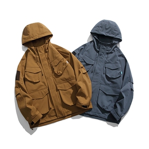 外27-2GANYOU日系多口袋工装防泼水连帽冲锋衣JK26-P145图片