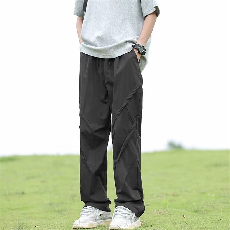 冲锋裤子男薄款速干伞兵裤潮牌痞帅宽松直筒休闲长裤669P38,男装休闲裤,星座410-2