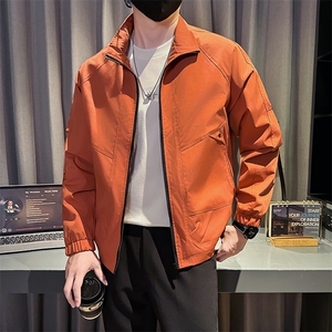 秋装新款社会小伙时尚工装夹克男店主外套男JK93-P78 控128 砖红图片