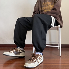 KP761P45港风休闲裤男港风宽松直筒拖地裤束脚裤卫裤，男装休闲裤，星座1204-3