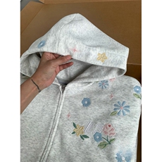 5437-P62高质量/万针绣花/白金拉链字母连帽开衫卫衣，女装卫衣/绒衫，星座617A-2