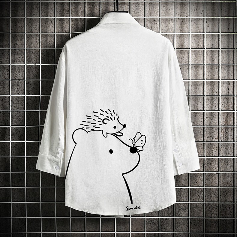 QC58166-P45亚七分袖衬衫男大码五分袖衬衣男短袖网格挂拍，男装衬衫，电商A040A