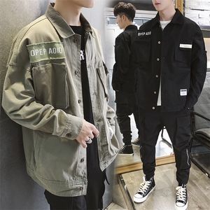 2021春装新款外套工装夹克衣服休闲日系宽松潮男装DS335TP80图片