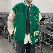 男夹克青少年l立领长袖字母潮夹克J304P65图片