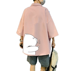 ！夏款港风冰丝衬衣男黑寸衫男白短袖衬衫男DXC281-P30，男装衬衫，电商B371