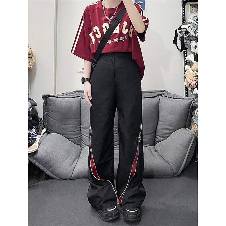 B221美式ins高街小众拼接宽松休闲登山裤冲锋裤LK23110-P65控88,男装休闲裤,电商B221