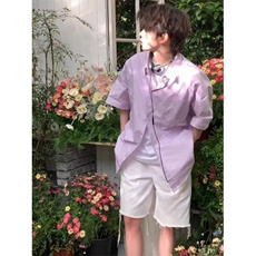 韩东大门短袖衬衫男女2025夏季新款韩版日系休闲百搭衬衣口袋，男装衬衫，星座506A