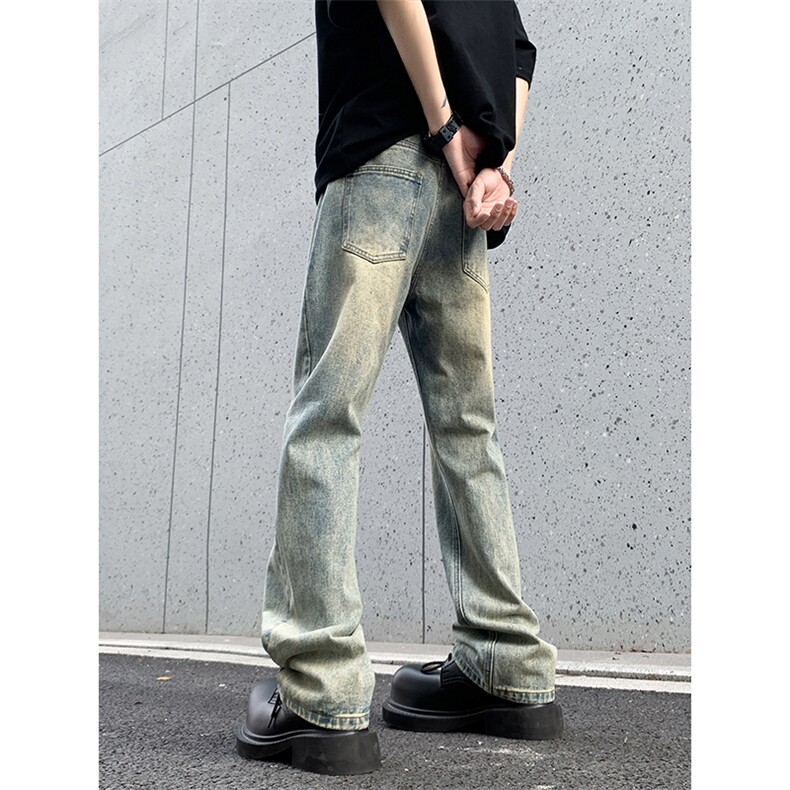 B221美式ins高街暗黑小众修身微喇牛仔裤LK24168-P60控78,男装牛仔裤,电商B221