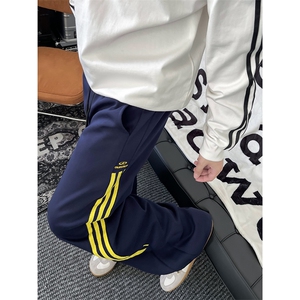 秋季新款港风高质量立体包边华棉侧边条纹阔腿休闲裤 ZK3788-P40图片