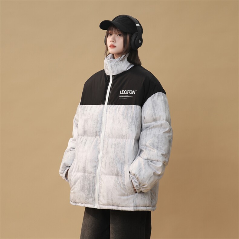 2025拼接棉衣棉服女面包服中性风迷彩印花棉袄宽松外套1613C-P70,女装棉衣/棉服,星座207