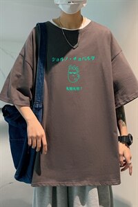 短袖男夏宽松纯棉T恤男百搭港风韩版情侣中性日系潮DT0252 P20图片