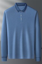 长袖t恤男2023秋季翻领纯色Polo衫商务休闲体恤中年时尚百搭衣服，男装T恤，电商B212（原钱塘6029）
