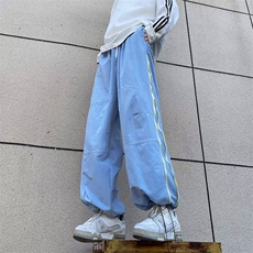 冰丝休闲裤男士夏季薄款宽松裤子美式青少年男生运动长裤M543/P45，男装休闲裤，星座506