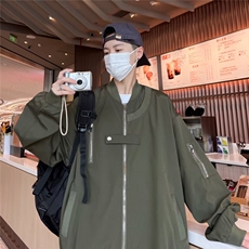 秋季新款宽松百搭设计感棒球服外套男飞行夹克H02P68，男装夹克，星座1116-2