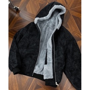 复古座山雕PU皮毛领情侣棉服男冬季款棉衣外套版棉袄 M6047图片