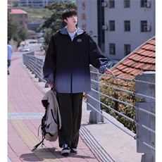 港风山系防水冲锋衣渐变色夹克男：聚酯纤维JK77087P85控128，男装夹克，星座227-7
