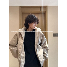 现货高品质美式高街冬季重磅座山雕大毛毛领pu皮棉衣男女加厚外套，男装皮衣，电商A486