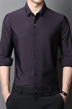 BD6671钱塘2020-2秋季新款时尚休闲条纹长袖中年男士衬衫P75，男装衬衫，钱塘207-2