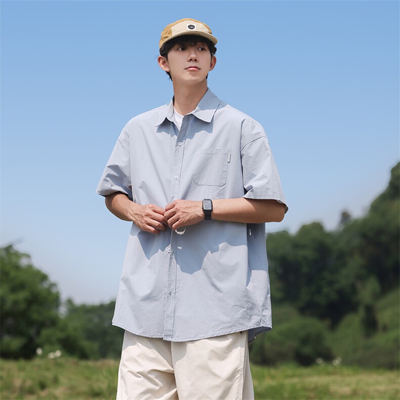 衬衫男士短袖韩版潮流日系帅气百搭2024新款ins宽松外套CY798-P30,男装衬衫,星座412-2