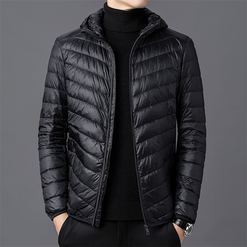 达标50绒 轻薄羽绒服外套男连帽秋冬中青年男士休闲百搭YR910-P75图片