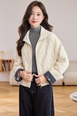 2025年冬季新款简约时尚菱心分隔潮流外套，女装短外套，阿丹