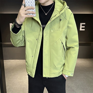 秋冬新款二棉加棉夹克连帽冲风衣男士外套棉服7M21-P120图片