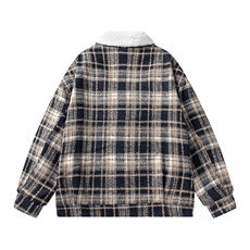 冬装加厚保暖格子男士棉袄呢料棉服情侣羊羔毛呢棉衣M8002-P110，男装棉衣，电商A006